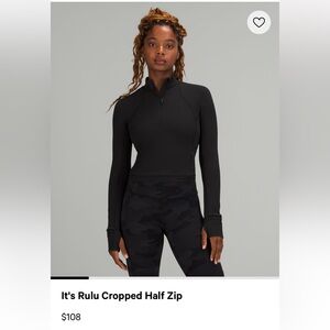 Lululemon Rulu Cropped Half Zip